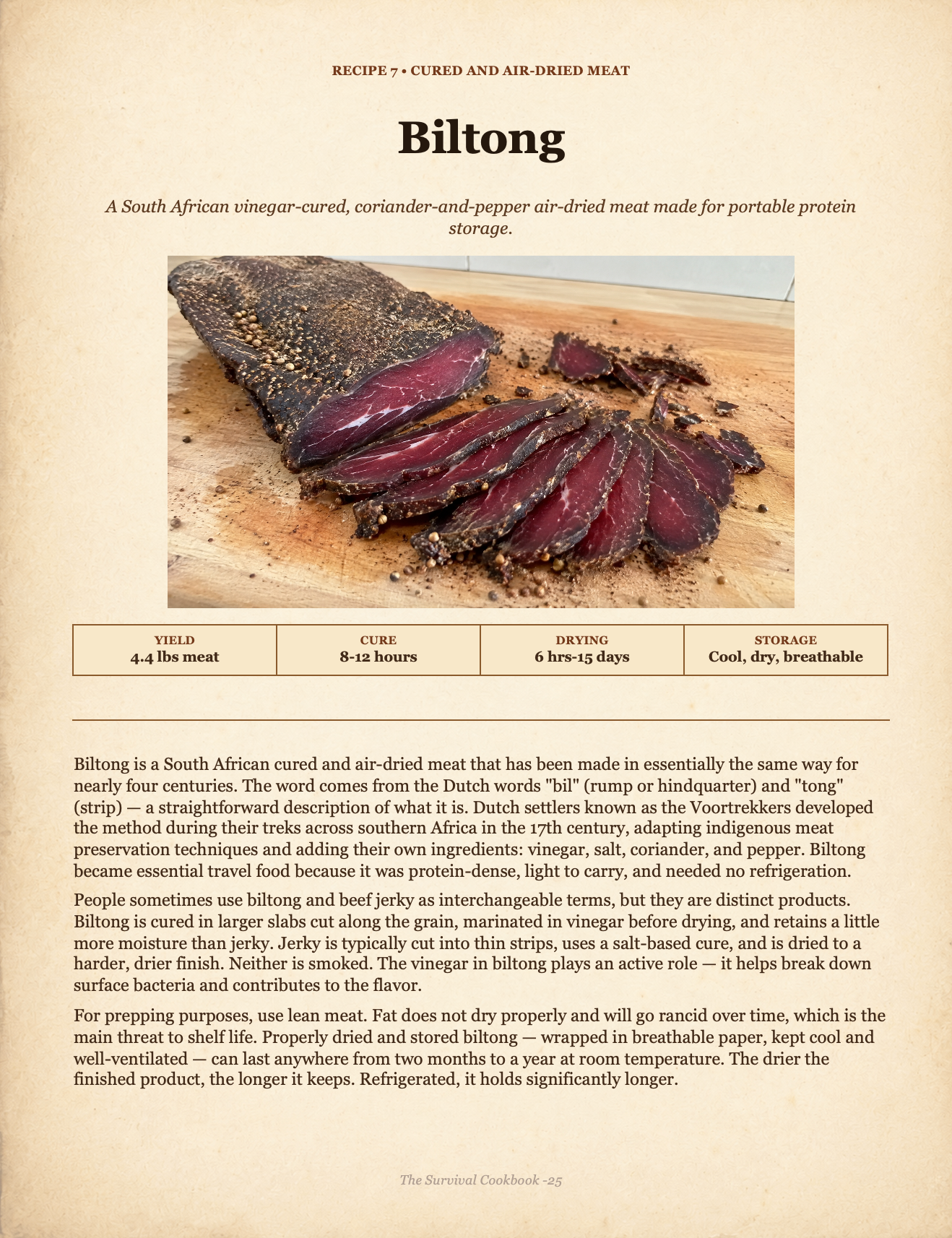 Dried meat recipe page preview