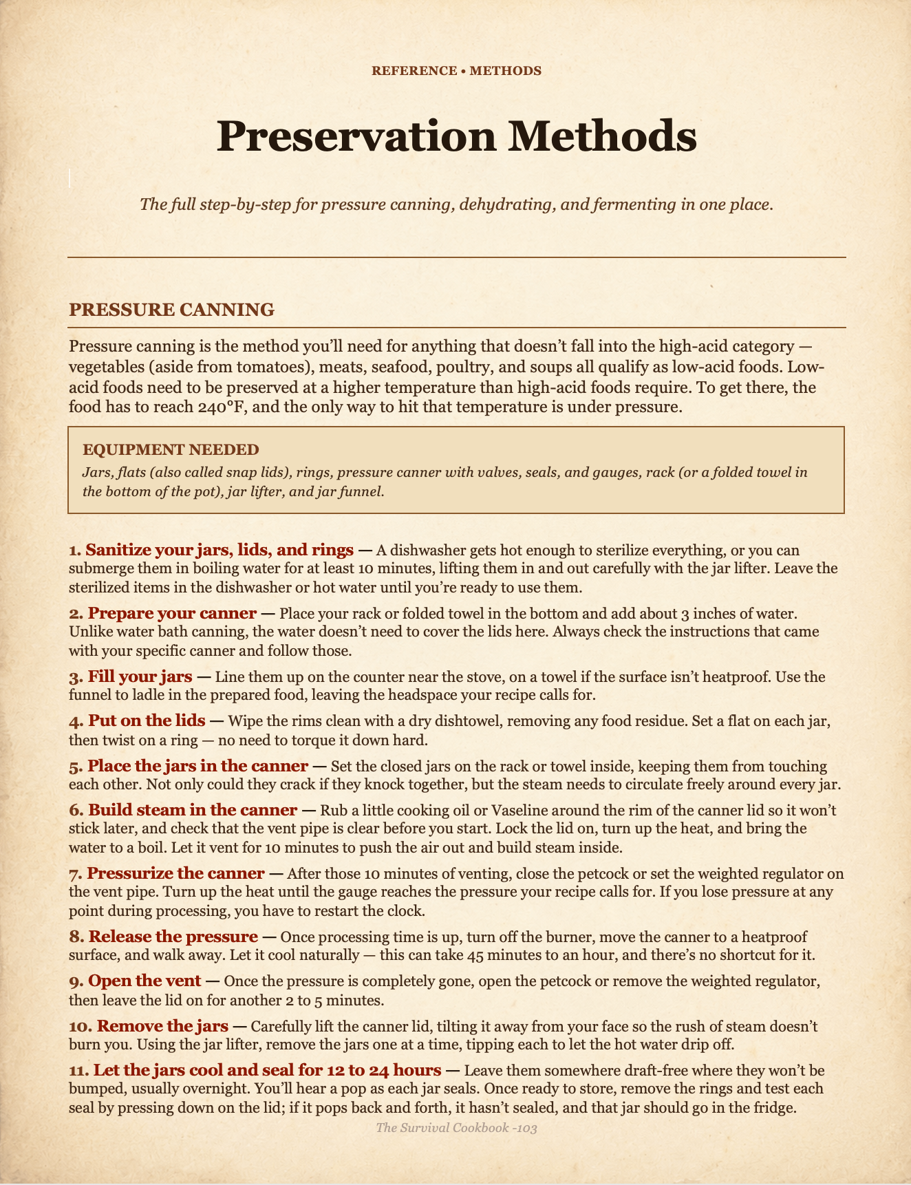 Preservation methods page preview